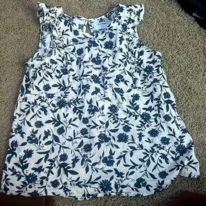 Dark blue and wight tank top.